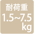 耐荷重1.5kg〜7.5kg